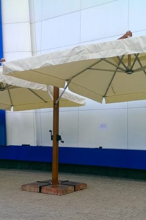 Parasol zewnętrzny wspornikowy „Double Lux”, podwójna kopuła
