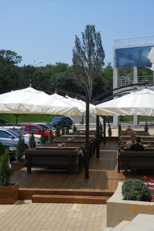 Parasol zewnętrzny wspornikowy Double podwójna kopuła