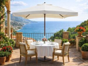 Parasol zewnętrzny Viena, duża kwadratowa kopuła 4х4m